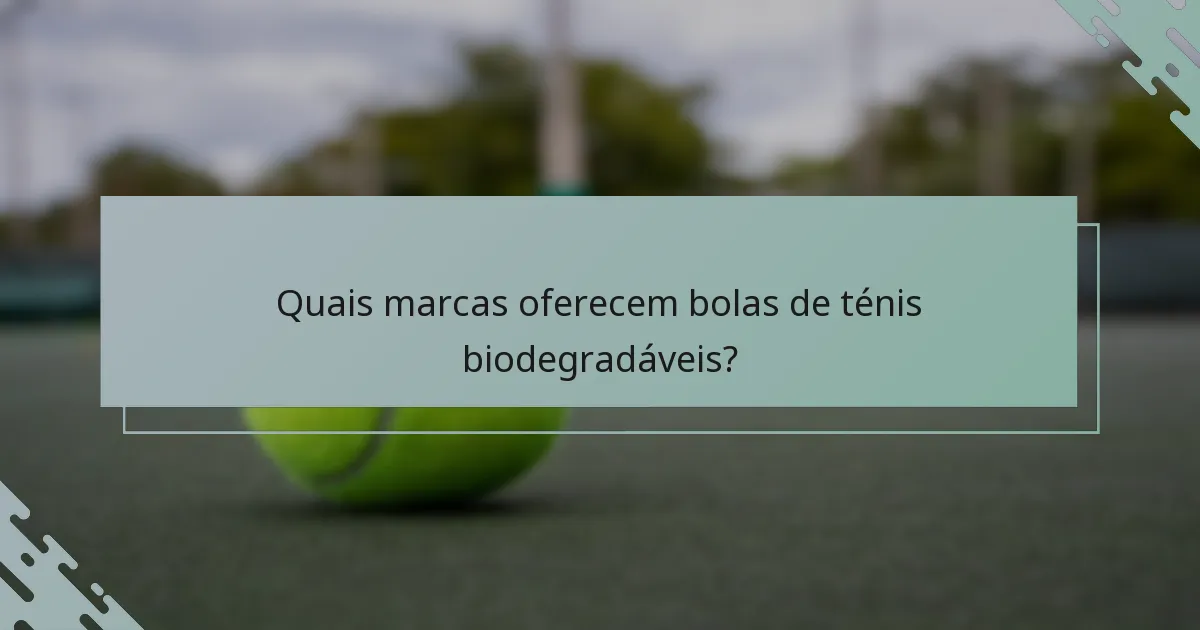 Quais marcas oferecem bolas de ténis biodegradáveis?