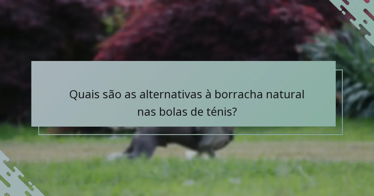 Quais são as alternativas à borracha natural nas bolas de ténis?