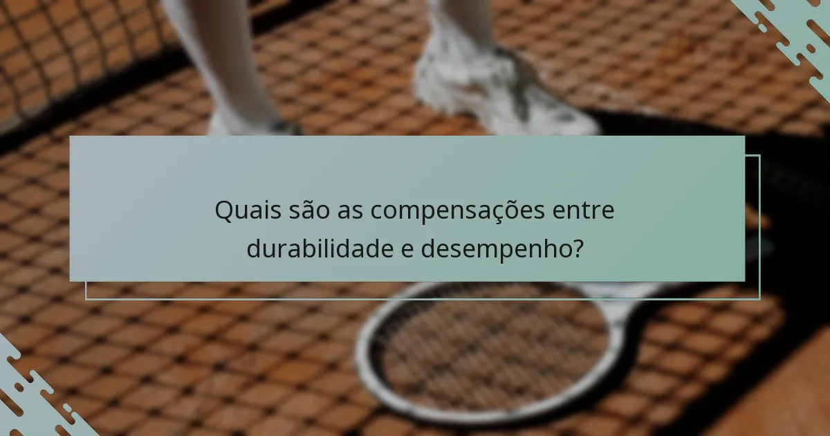 Quais são as compensações entre durabilidade e desempenho?