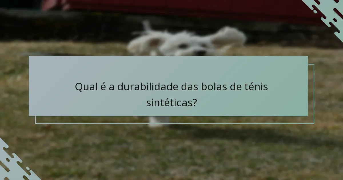 Qual é a durabilidade das bolas de ténis sintéticas?